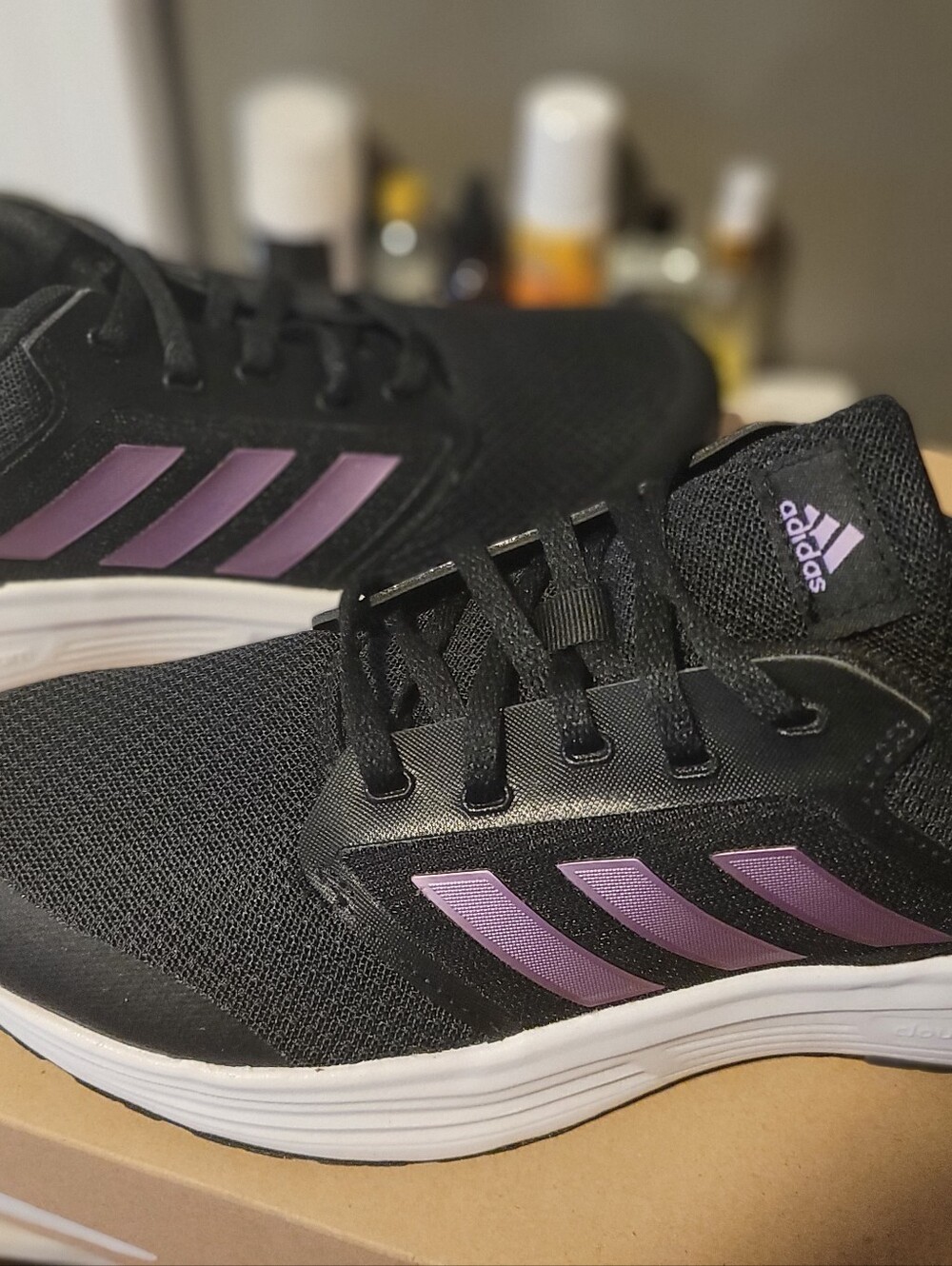 Adidas Womens Galaxy 5 Core Black / Cherry Metallic / Cloud Colorway